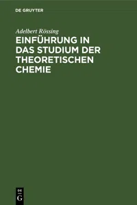 Einführung in das Studium der theoretischen Chemie_cover