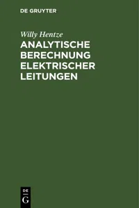 Analytische Berechnung elektrischer Leitungen_cover