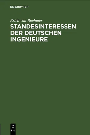 Standesinteressen der deutschen Ingenieure