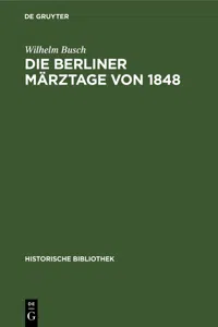 Die Berliner Märztage von 1848_cover