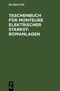 Taschenbuch für Monteure elektrischer Starkstromanlagen_cover