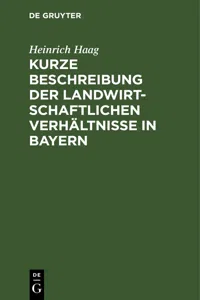 Kurze Beschreibung der landwirtschaftlichen Verhältnisse in Bayern_cover