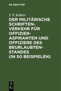 Der militärische Schriftenverkehr für Offizieraspiranten und Offiziere des Beurlaubtenstandes_cover