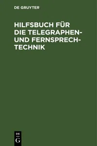 Hilfsbuch für die Telegraphen- und Fernsprechtechnik_cover