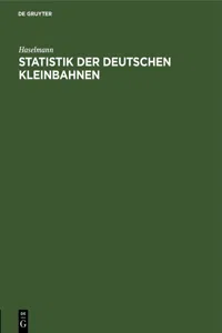 Statistik der deutschen Kleinbahnen_cover