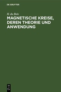 Magnetische Kreise, deren Theorie und Anwendung_cover