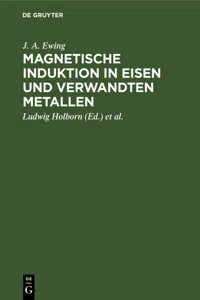 Magnetische Induktion in Eisen und verwandten Metallen_cover