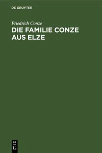 Die Familie Conze aus Elze_cover