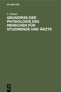 Grundriss der Physiologie des Menschen für Studirende und Ärzte_cover