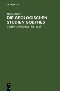 Die geologischen Studien Goethes_cover