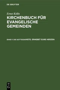 Die Gottesdienste. Erhebet eure Herzen_cover