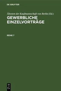 Gewerbliche Einzelvorträge. Reihe 7_cover