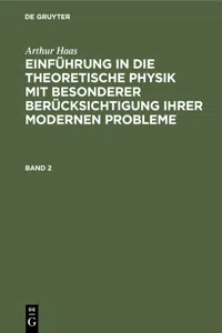 HAAS: EINF. IN DIE THEORET. PHYSIK BD. 2 2A HETP_cover