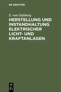 Herstellung und Instandhaltung elektrischer Licht- und Kraftanlagen_cover