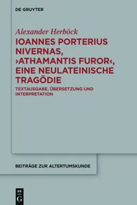 Ioannes Porterius Nivernas, ›Athamantis Furor‹, eine neulateinische Tragödie_cover
