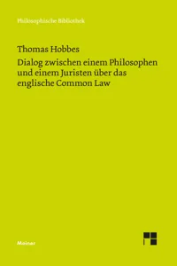 Dialog zwischen einem Philosophen und einem Juristen über das englische Common Law_cover