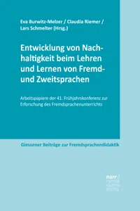 Entwicklung von Nachhaltigkeit beim Lehren und Lernen von Fremd- und Zweitsprachen_cover