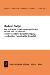 Die politische Entwicklung der Kurden im Irak von 1975 bis 1993 unter besonderer Berücksichtigung von Saddam Husseins Kurdenpolitik_cover