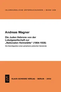 Die Juden Hebrons von der Lokalgesellschaft zur "Nationalen Heimstätte_cover