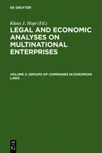 Groups of Companies in European laws / Les groupes de sociétés en droit européen_cover