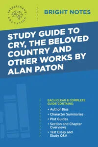 Study Guide to Cry, The Beloved Country and Other Works by Alan Paton_cover