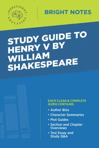 Study Guide to Henry V by William Shakespeare_cover