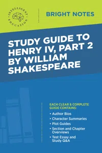 Study Guide to Henry IV, Part 2 by William Shakespeare_cover