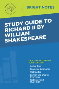 Study Guide to Richard II by William Shakespeare_cover