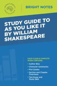 Study Guide to As You Like It by William Shakespeare_cover