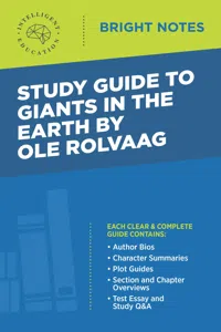 Study Guide to Giants in the Earth by Ole Rolvaag_cover