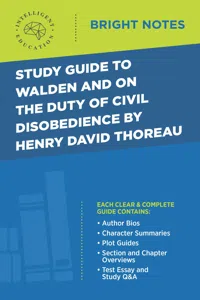 Study Guide to Walden and On the Duty of Civil Disobedience by Henry David Thoreau_cover