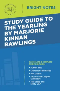 Study Guide to The Yearling by Marjorie Kinnan Rawlings_cover