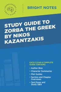 Study Guide to Zorba the Greek by Nikos Kazantzakis_cover