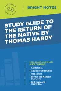 Study Guide to The Return of the Native by Thomas Hardy_cover