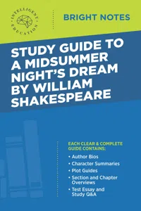 Study Guide to A Midsummer Night's Dream by William Shakespeare_cover