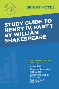 Study Guide to Henry IV, Part 1 by William Shakespeare_cover