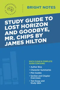 Study Guide to Lost Horizon and Goodbye, Mr. Chips by James Hilton_cover