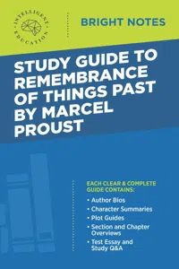 Study Guide to Remembrance of Things Past by Marcel Proust_cover