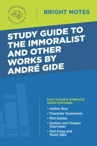 Study Guide to The Immoralist and Other Works by Andre Gide_cover