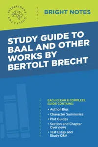 Study Guide to Baal and Other Works by Bertolt Brecht_cover