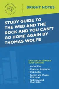 Study Guide to The Web and the Rock and You Can't Go Home Again by Thomas Wolfe_cover