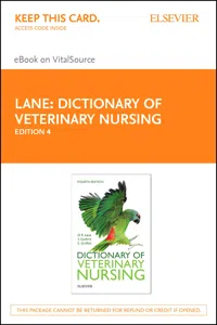 Dictionary of Veterinary Nursing - E-Book_cover