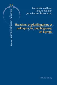 Situations de plurilinguisme et politiques du multilinguisme en Europe_cover