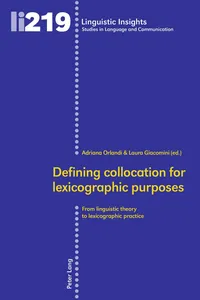 Defining collocation for lexicographic purposes_cover