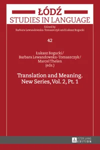 Translation and Meaning. New Series, Vol. 2, Pt. 1_cover