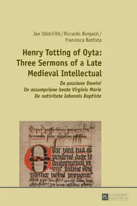 Henry Totting of Oyta: Three Sermons of a Late Medieval Intellectual_cover