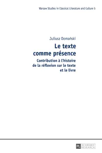 Le texte comme présence_cover