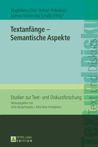 Textanfänge Semantische Aspekte_cover