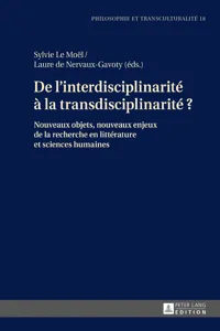 De l'interdisciplinarité à la transdisciplinarité ?_cover