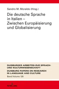 Die deutsche Sprache in Italien Zwischen Europäisierung und Globalisierung_cover